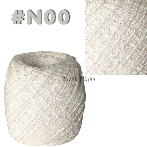 White 100g Crystal Glitter Crochet Mexican Yarn Hilo Estambre Cristal Brillo #N00