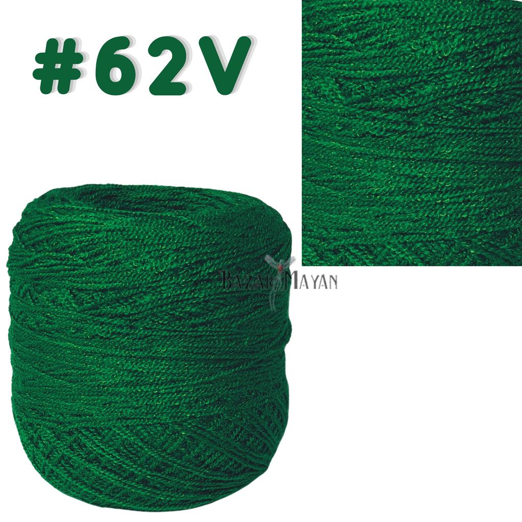 Green 100g Crystal Crochet Mexican Yarn Thread -Hilo Estambre Cristal #62V