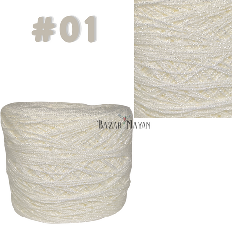 White 100g Crystal Crochet Mexican Yarn Thread -Hilo Estambre Cristal #01