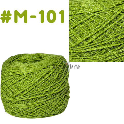 Green 100g Crystal Glitter Crochet Mexican Yarn Hilo Estambre Cristal Brillo #M-101