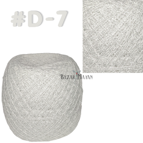 White 100g Crystal Glitter Crochet Mexican Yarn Hilo Estambre Cristal Brillo #D-7